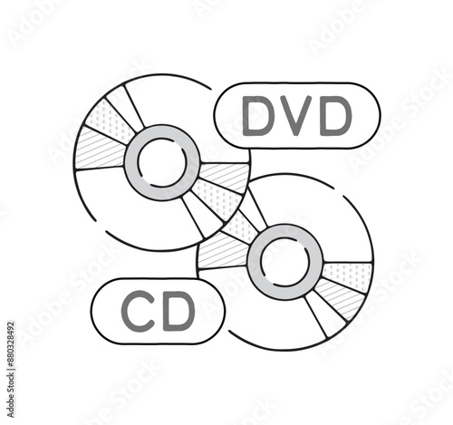 シンプルなDVDとCDのアイコン