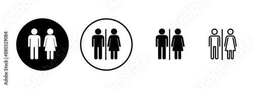 Toilet icon vector isolated on white background. Toilet sign. Man and woman restroom sign vector. Male and female icon