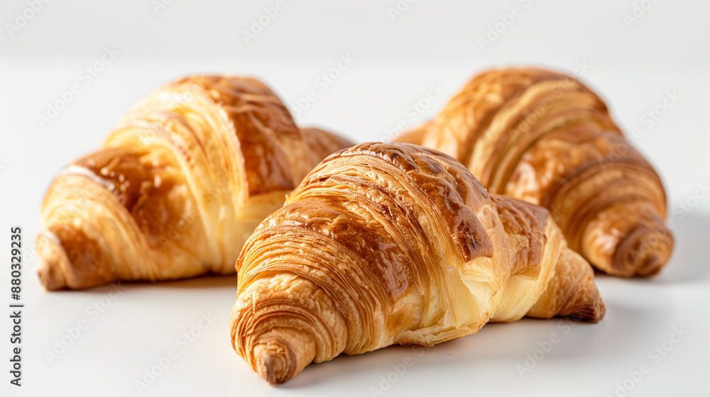 Croissant. Brioches. Sfondo bianco. Croissant. Brioches. Sfondo bianco.