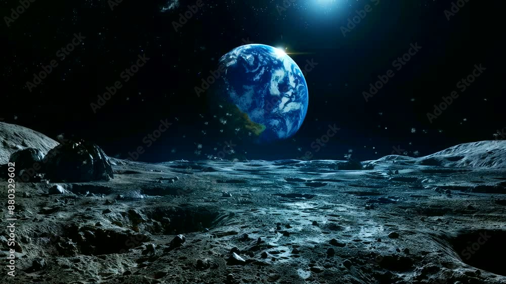 Celestial Oasis: Beholding Earth's Beauty from the Moon Celestial Oasis: Beholding Earth's Beauty from the Moon