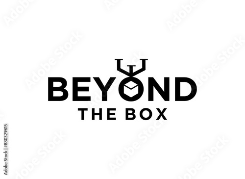 Abstract drone logo and box concept