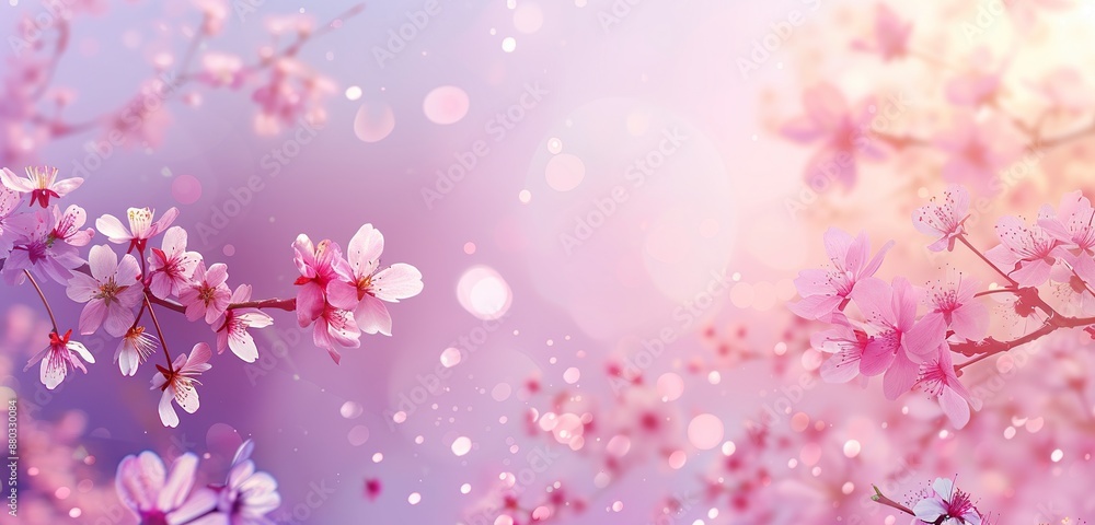 Fototapeta premium Delicate Pink Cherry Blossoms in Bloom