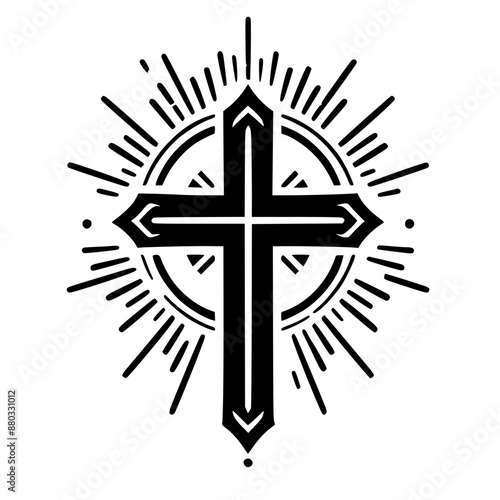 Abstract cross tattoo silhouette