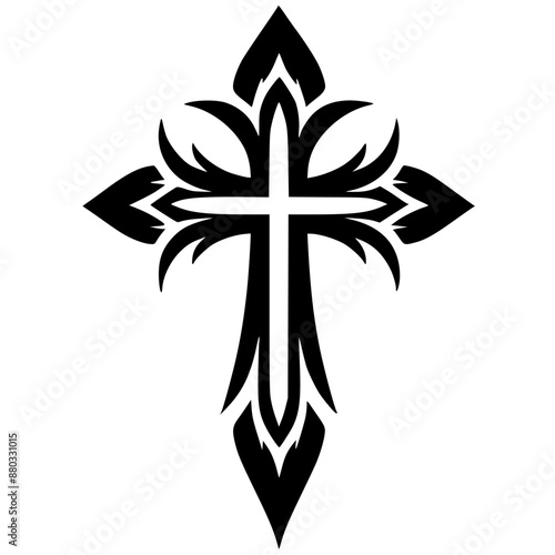 Abstract cross tattoo silhouette