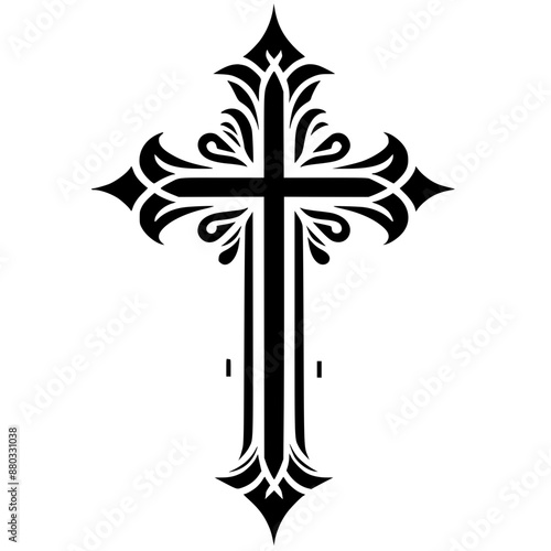 Abstract cross tattoo silhouette