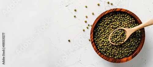 Mung beans in a wooden bowl...