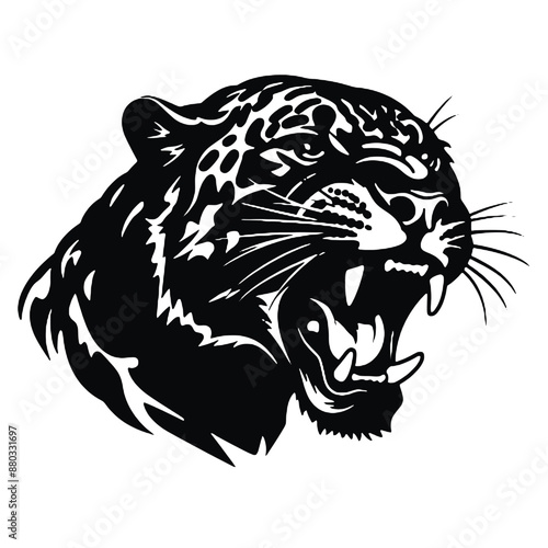 Roaring tiger logo design vector illustration