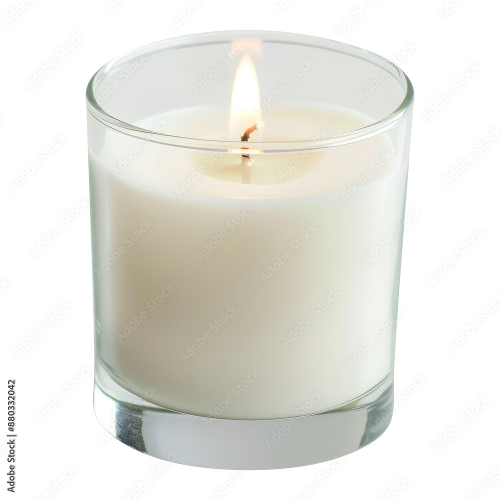 burning candle in glass isolated on transparent white background, clipping path burning candle in glass isolated on transparent white background, clipping path