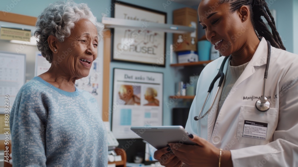 Obraz premium Doctor and Elderly Woman Consultation