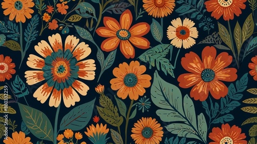 Wallpaper Mural Vintage Floral Patterns Torontodigital.ca