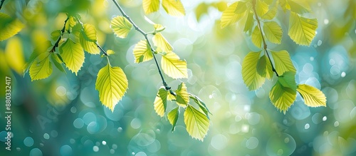 Close up of fresh birch lea...
