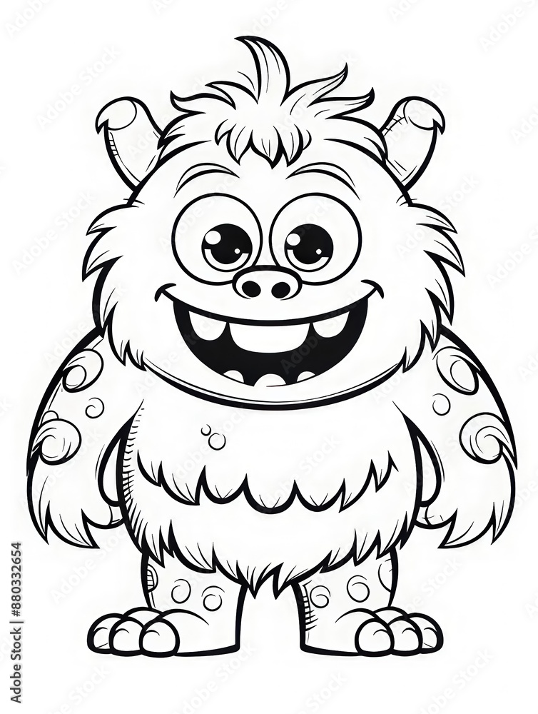 Obraz premium Charming Monster Coloring Page Suitable for All Age Groups 