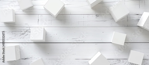 Flat lay of blank cubes on ...