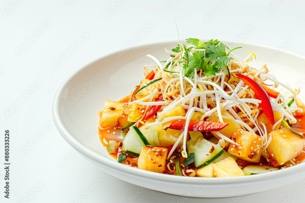 a bowl of food with vegetables and sprouts a bowl of food with vegetables and sprouts