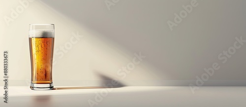Beer glass on a white table...