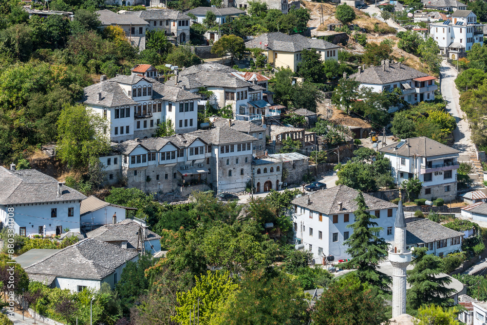 Fototapeta premium View of the Gjirokaster, a town located in the mountains of Albania