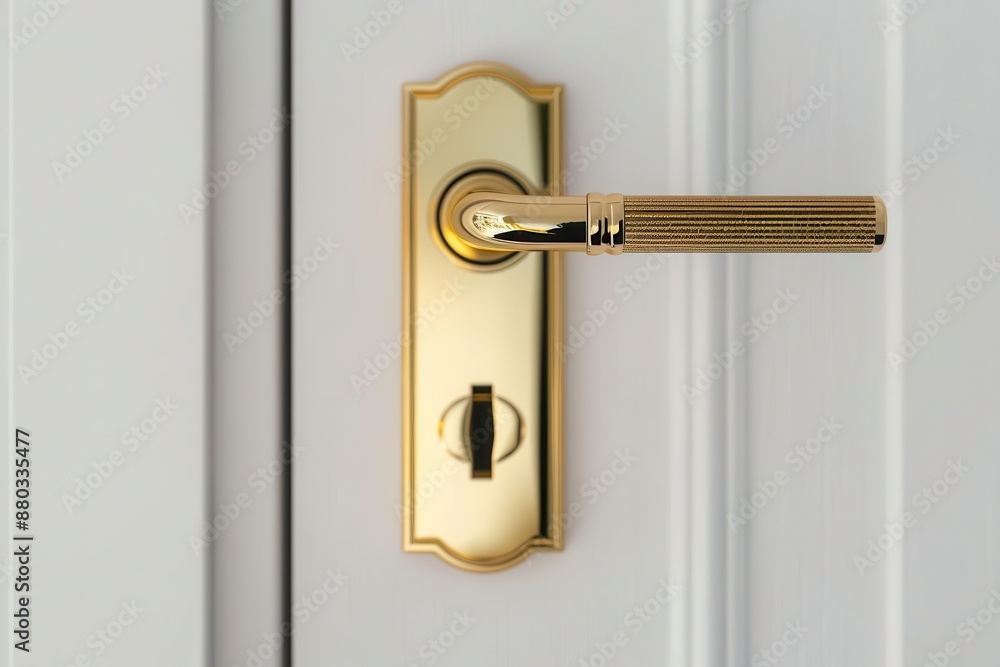 A digital artwork featuring a close-up of an elegant hotel door handle, showcasing its polished, classic gold finish with a refined touch. A digital artwork featuring a close-up of an elegant hotel door handle, showcasing its polished, classic gold finish with a refined touch.