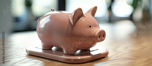 A piggy bank with a slot fo...