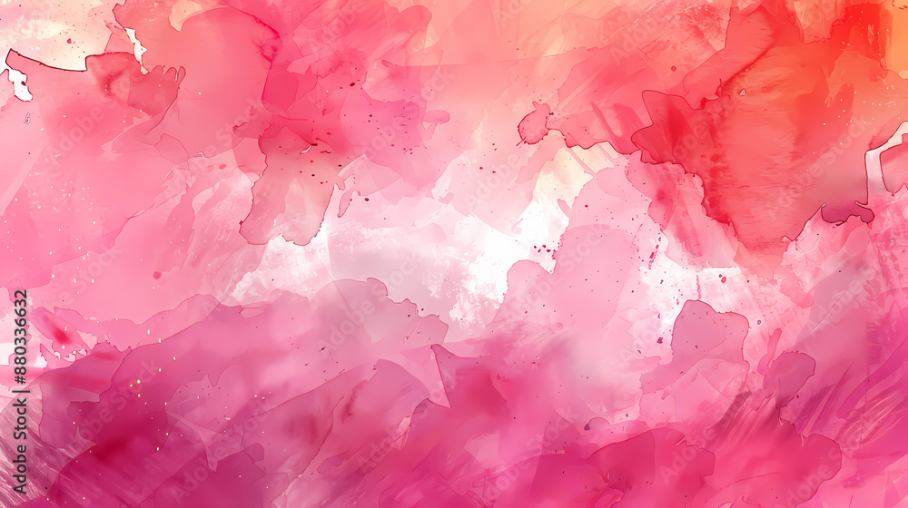 Fototapeta premium Vibrant abstract pink watercolor background with splashes and gradients