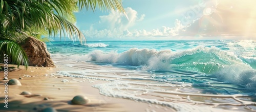 Beach scene with sandy shor...