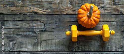 Fall themed gym concept wit...