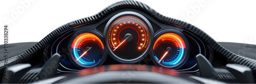  Race Car Symbols - Hyper Realistic Speedometers and Steering Wheels in Bright Colors cut out dicut PNG on transparent