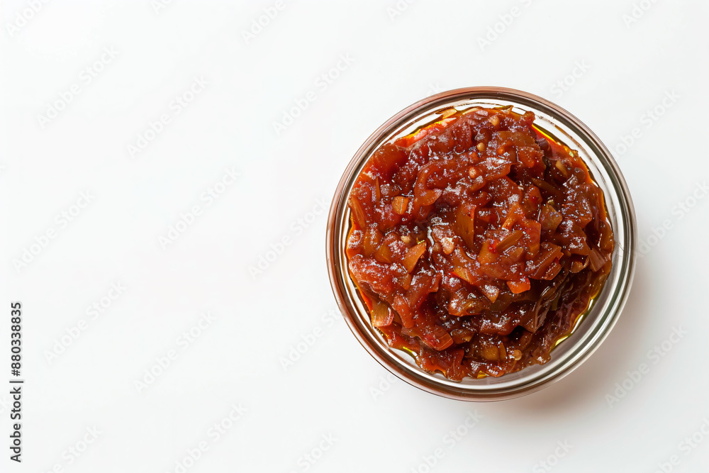 a jar of food with a spoon on a table a jar of food with a spoon on a table