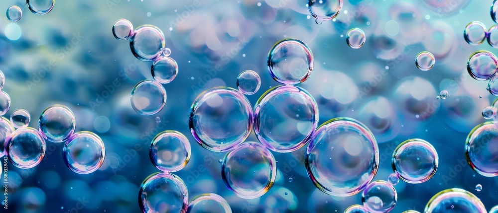 Panoramic close-up, high detail scan of bubbles in motion texture, Generative AI Panoramic close-up, high detail scan of bubbles in motion texture, Generative AI