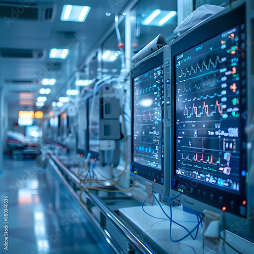 Wallpaper Mural Health Monitoring: Medical Monitor Displaying Patient Diagnostics Torontodigital.ca