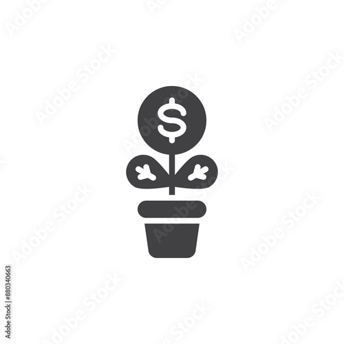 Plant growing from a pot with a dollar sign vector icon