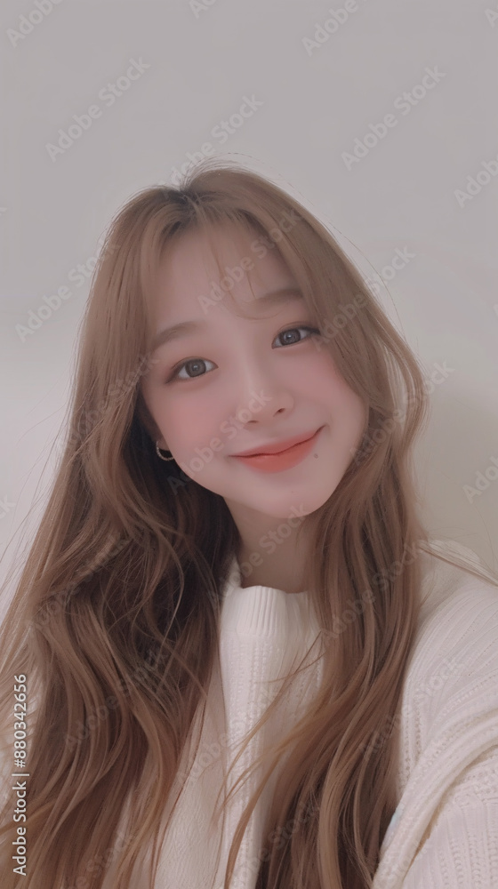 Fototapeta premium 自撮りをしているアジア人女性..