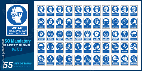 55 set iso mandatory safety signs v2 size a4/a3/a2/a1