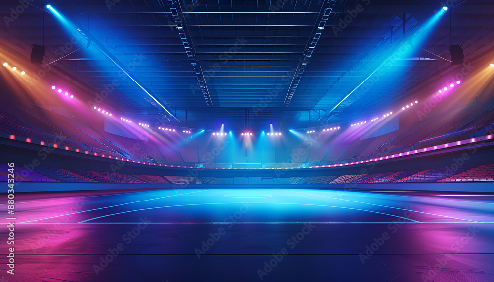 empty sports arena illuminated by flashlights atmospheric stadium illustration empty sports arena illuminated by flashlights atmospheric stadium illustration