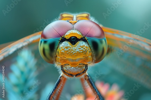 Close-up of a Dragonfly's Eyes- Zoom in on the compound eyes of a dragonfly photo