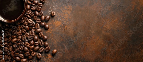 Coffee beans scattered on t...
