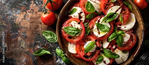 Top view of Italian caprese...