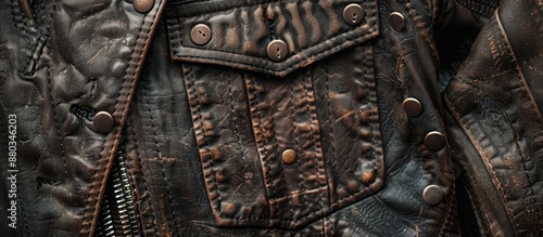 Leather jacket rivets on a ...