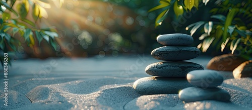 A serene Zen garden with st...