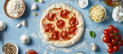 Creating a pepperoni pizza ...