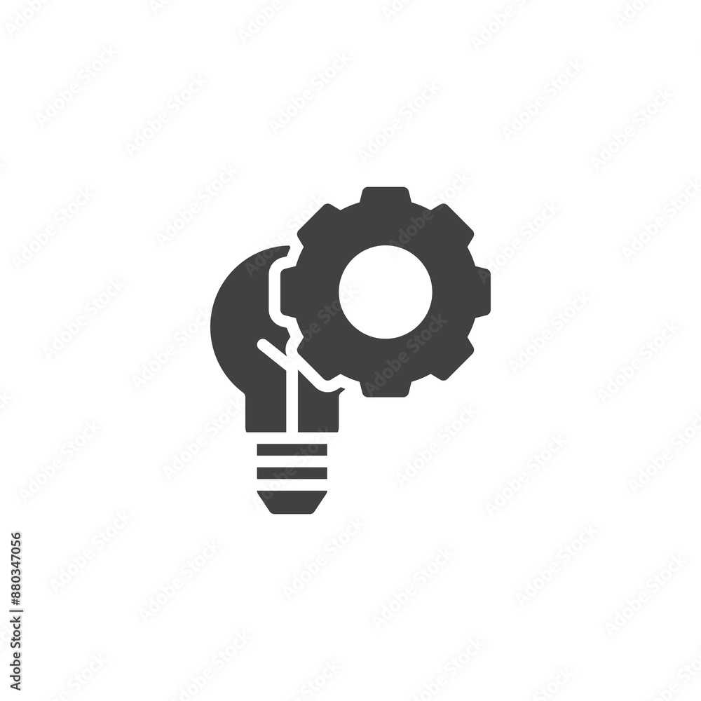 Lightbulb with gear vector icon Lightbulb with gear vector icon