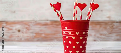 Heart patterned paper straw...