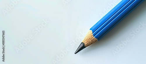 A blue pencil with an erase...