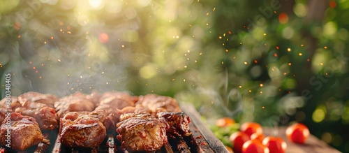 Blurry backdrop of meat for...
