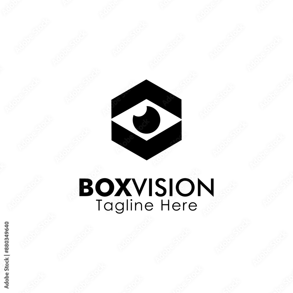 Fototapeta premium Box vision logo design inspiration