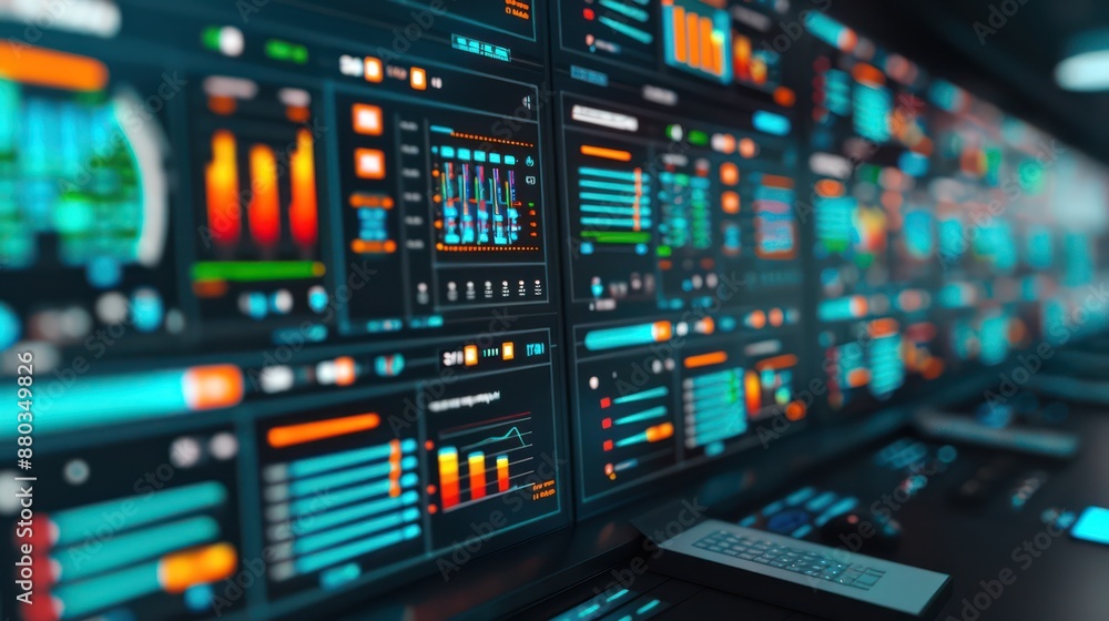 Logistics dashboard in a high-tech control room with real-time data Logistics dashboard in a high-tech control room with real-time data