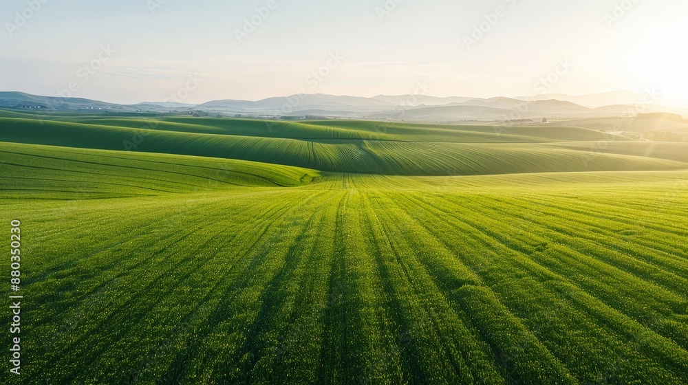 Serene Scottish Meadow in Spring - Aerial View of Lush Green Fields and Wildflowers under Soft Warm Light for National Geographic Landscape Photography Serene Scottish Meadow in Spring - Aerial View of Lush Green Fields and Wildflowers under Soft Warm Light for National Geographic Landscape Photography