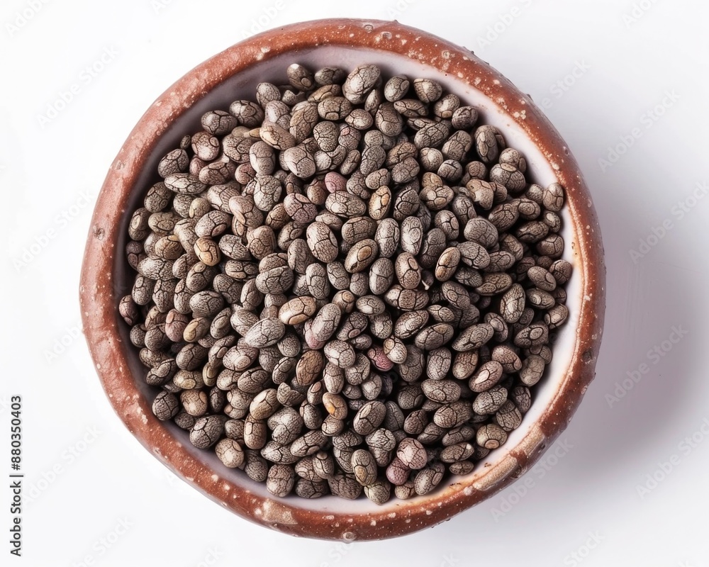 Seeds On White. Chia Seeds in Bowl on White Background - Healthy Eating Concept Seeds On White. Chia Seeds in Bowl on White Background - Healthy Eating Concept