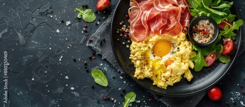 Scrambled eggs with prosciu...