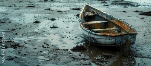 Abandoned small boat on sho...