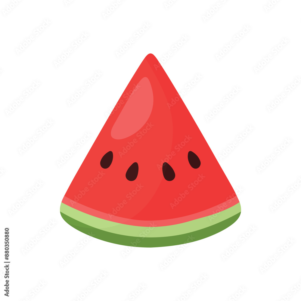 Watermelon slice drawing in cute cartoon tropical summer fruit vector illustration Watermelon slice drawing in cute cartoon tropical summer fruit vector illustration
